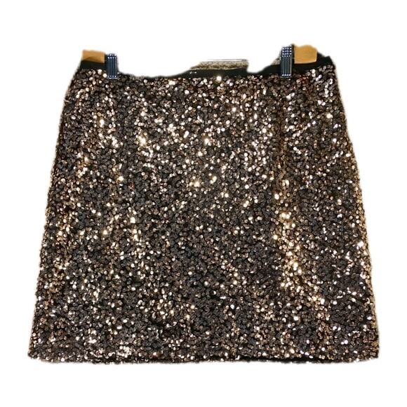 Buddy Love Black Gold Sequin Mini Skirt XL NWT NYE Party Glam Holiday Sparkle - Picture 3 of 8